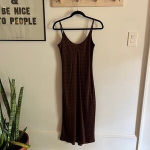 Lunya Washable Silk Slip Dress in Chocolatr Ellipses